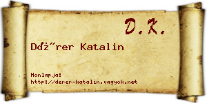 Dérer Katalin névjegykártya